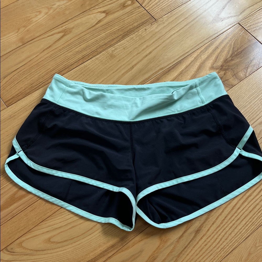 Black and Mint Lululemon Athletic Shorts